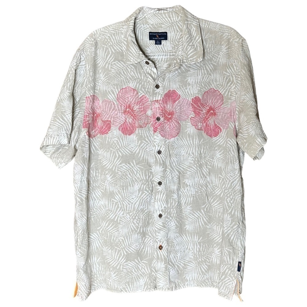 Margaritaville Island Reserve Linen Blend Men’s Shirt. Size Large